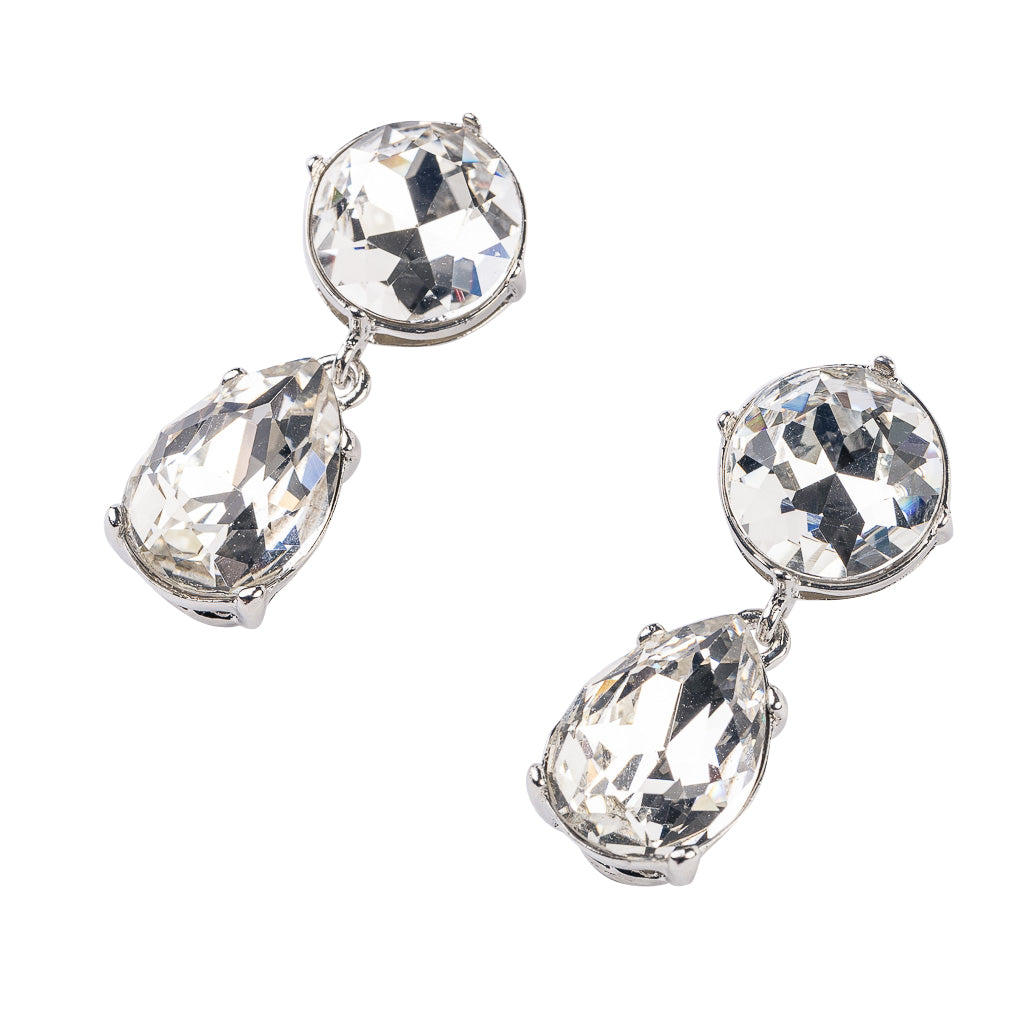 Crystal Drop Pierced Earrings