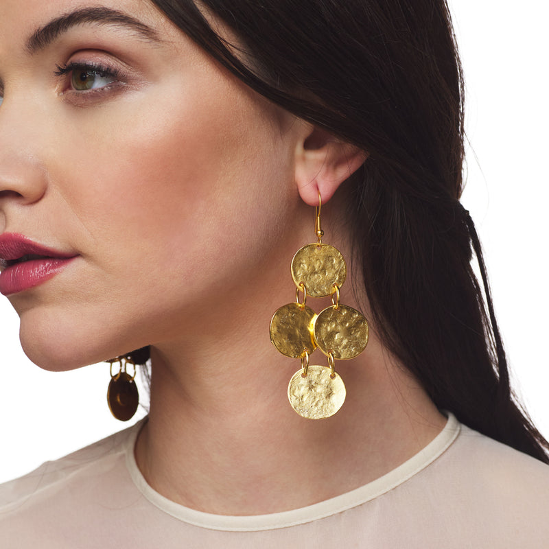 Textured Coin Earring