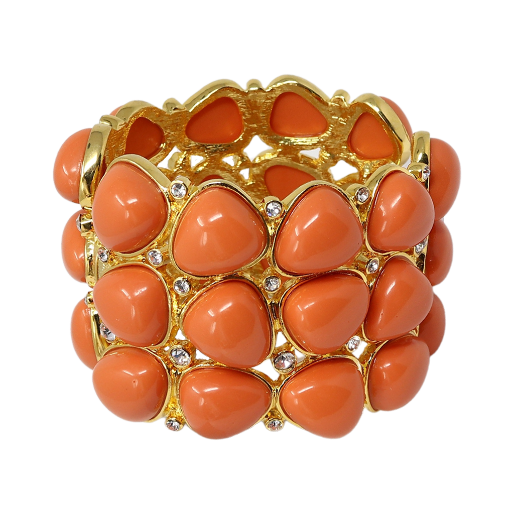 3 Row Coral Rounded Bracelet