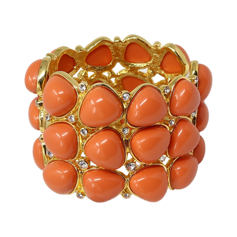 3 Row Coral Rounded Bracelet
