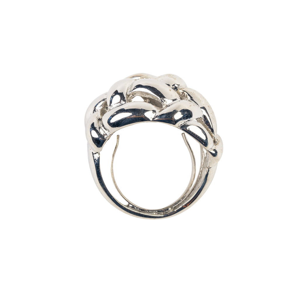 Polished Silver Weave Ring