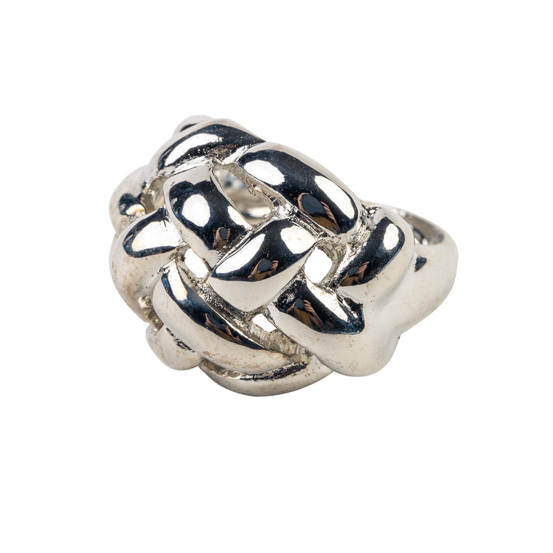 Polished Silver Weave Ring