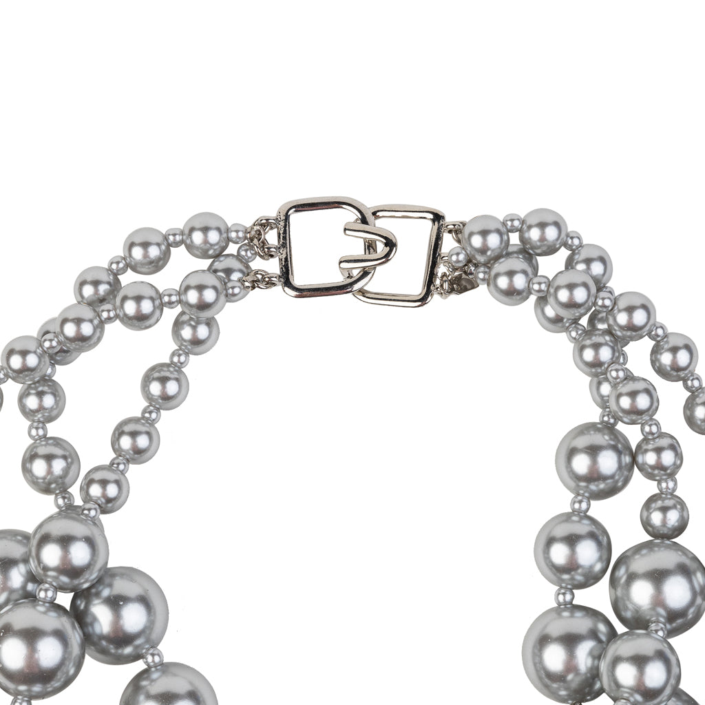 Light Grey Pearl Cluster Necklace