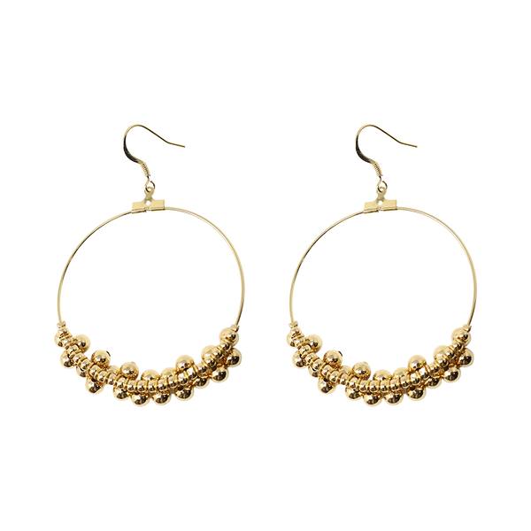 Polished Gold Circle Hoop Fishhook Earrings