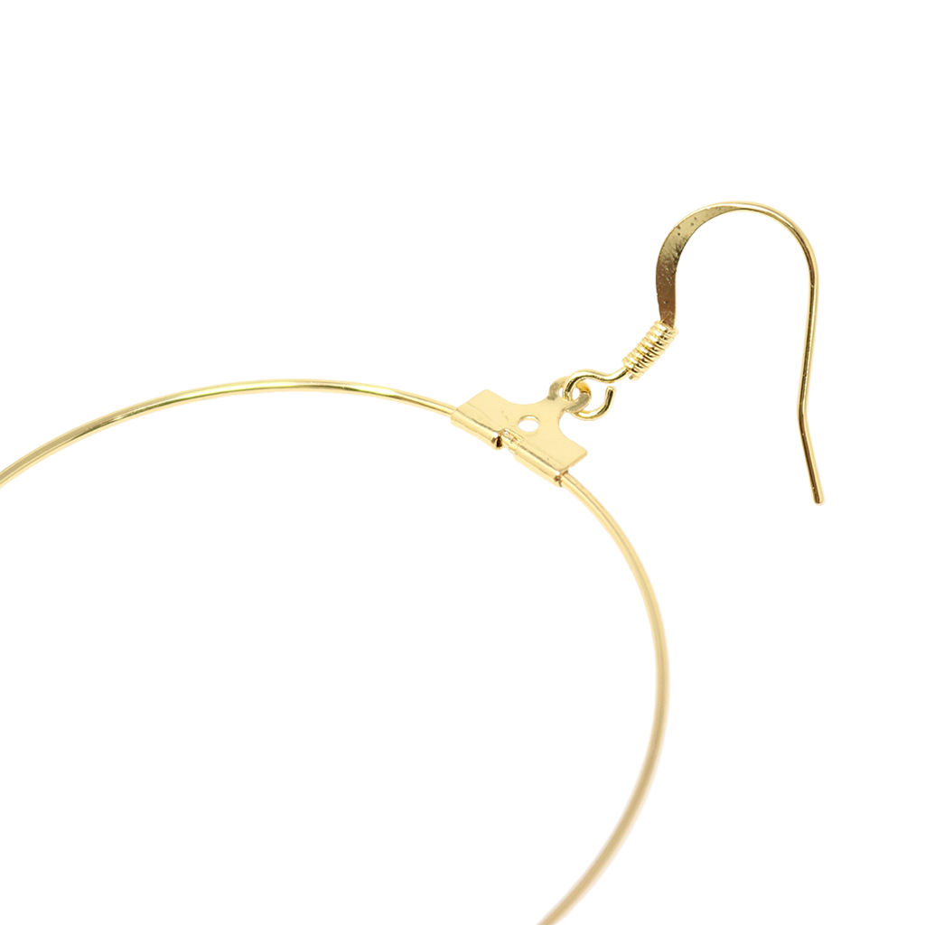 Polished Gold Circle Hoop Fishhook Earrings