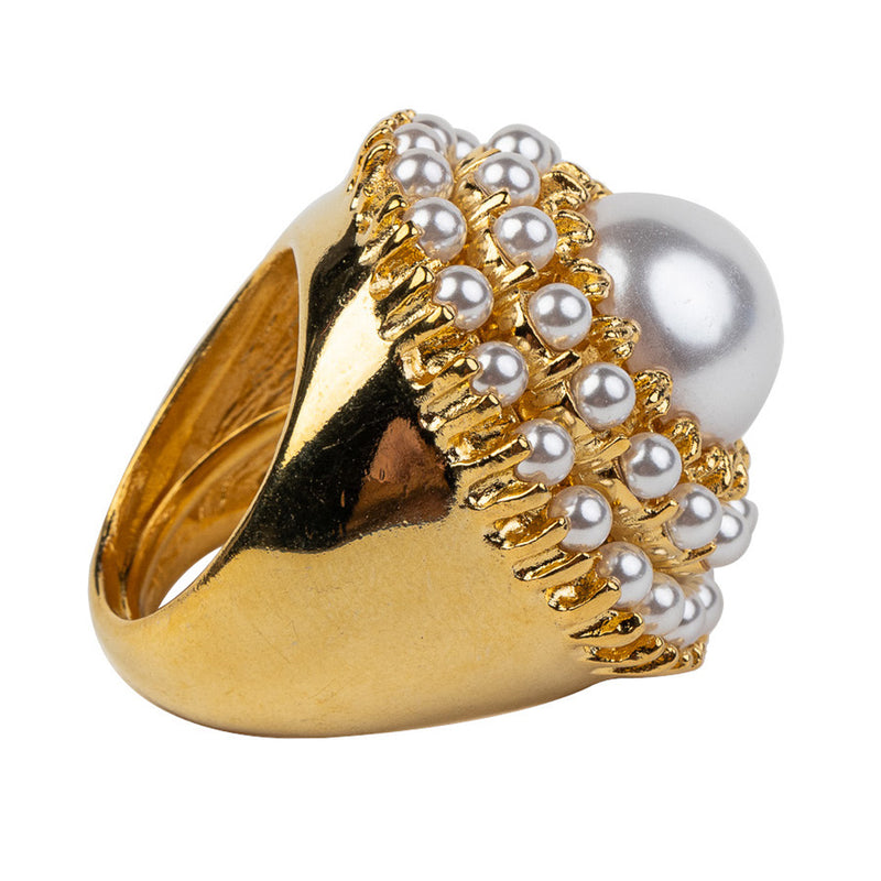 Pearl Cabochon Center Ring