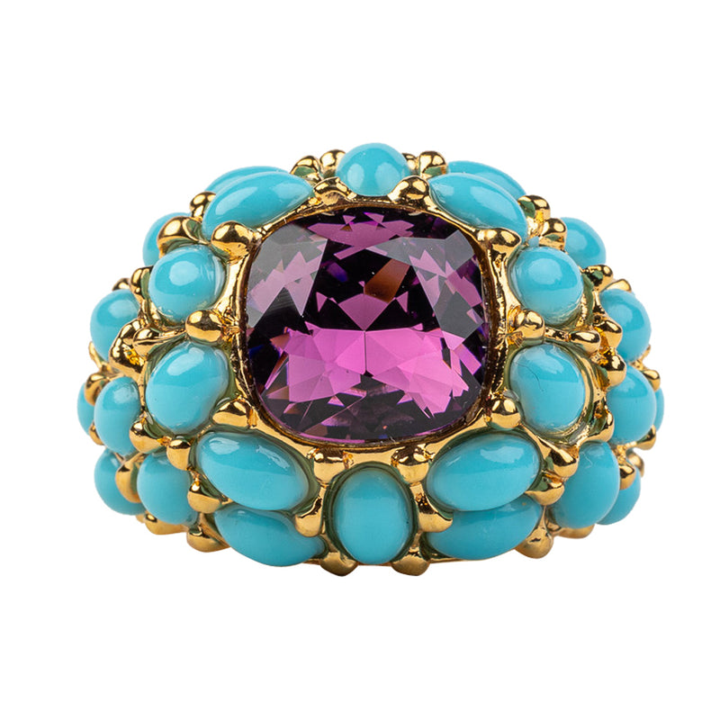 Turquoise & Amethyst Ring