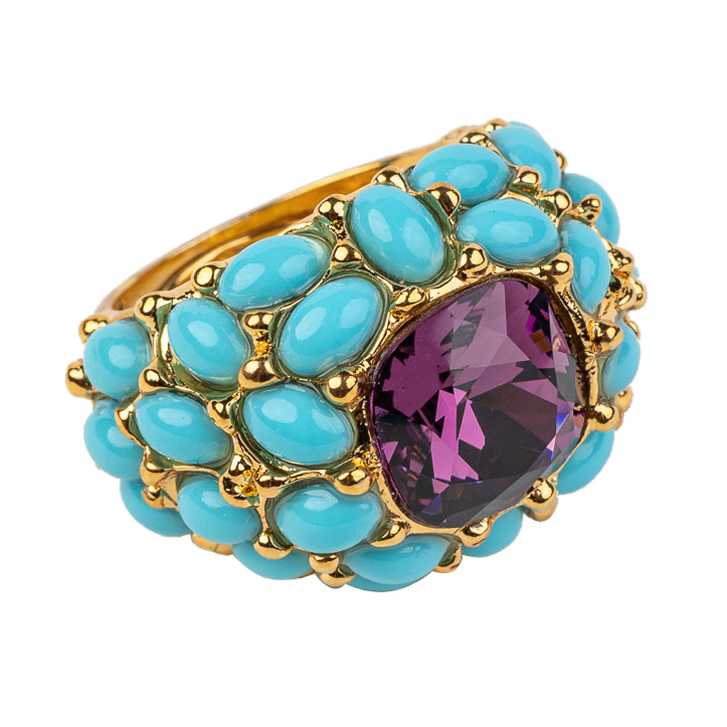 Turquoise & Amethyst Ring