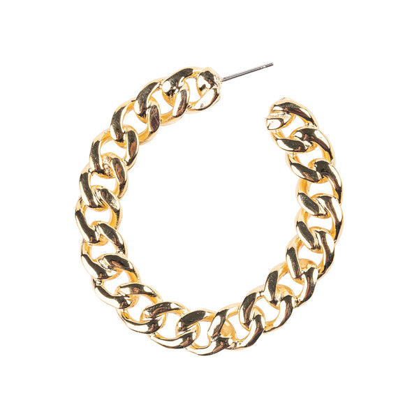These classic 2x2 polished gold link hoop pierced earrings from Kenneth Jay Lane are the perfect way to add a touch of sophistication to your everyday look. The earrings are made of 14k gold and feature a 2x2-inch link design. They are simple yet elegant, and they would make a great gift for any special occasion.