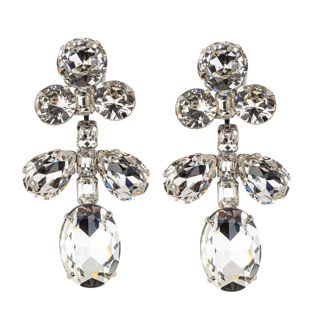 Crystal Drops Clip Earring