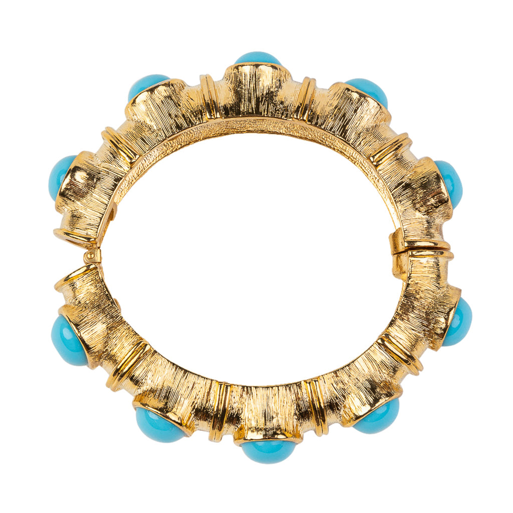 Gold with Turquoise Cabochons Bracelet