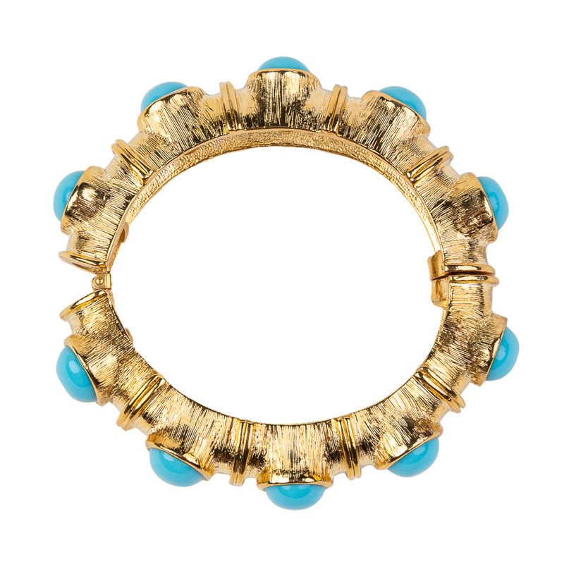Gold with Turquoise Cabochons Bracelet