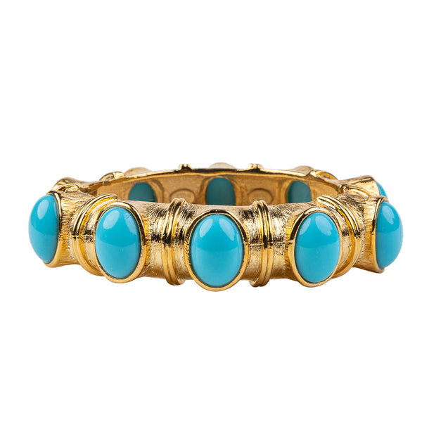 Gold with Turquoise Cabochons Bracelet