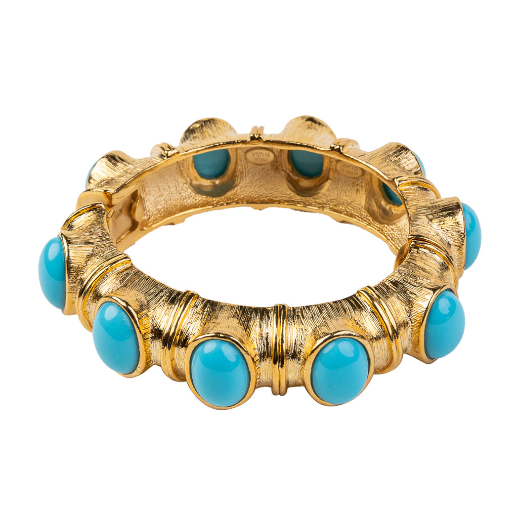 Gold with Turquoise Cabochons Bracelet