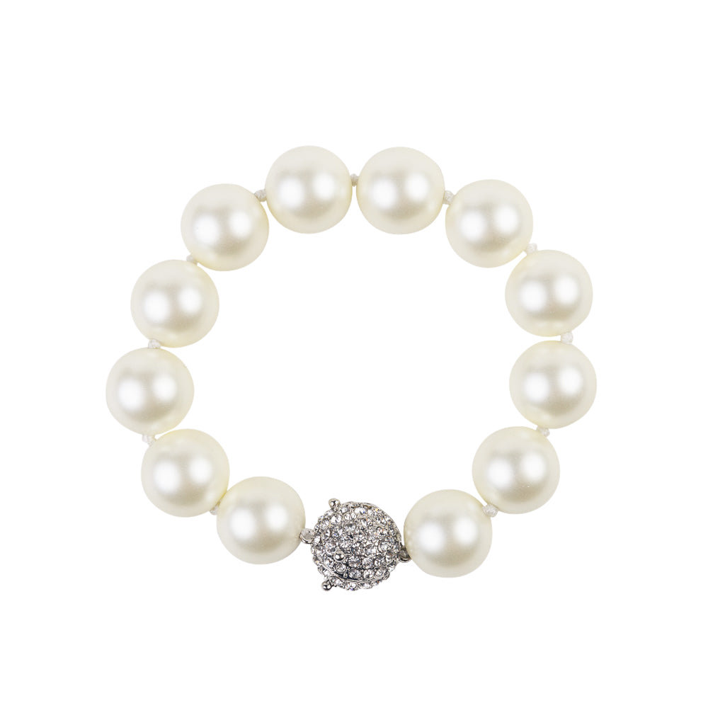 Rhinestone Clasp Pearl Bracelet