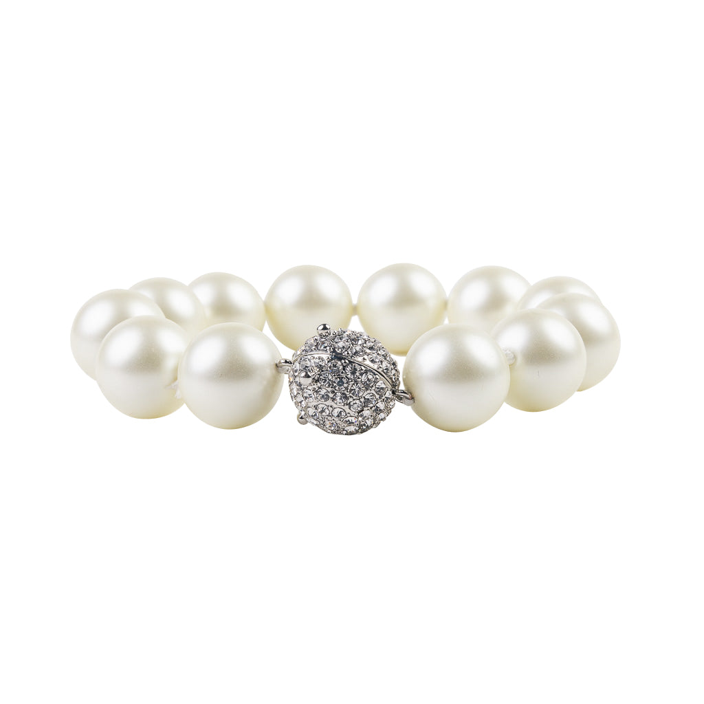 Rhinestone Clasp Pearl Bracelet