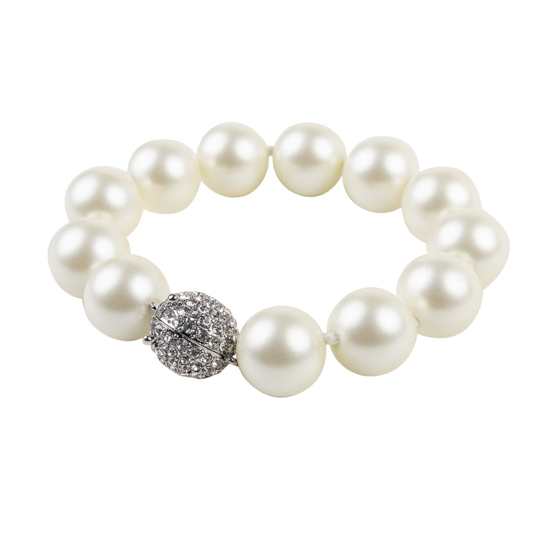 Rhinestone Clasp Pearl Bracelet