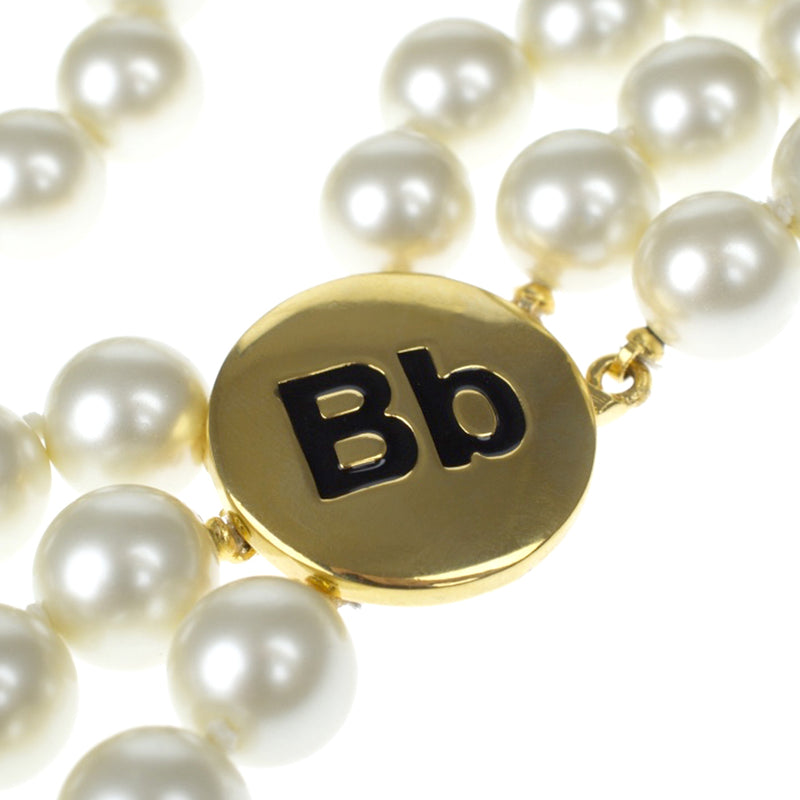 Barbara Bush 3 Row Cultura Pearl "Bb" Clasp Necklace