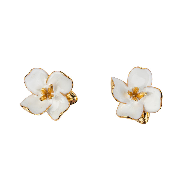 White and Gold Flower Earring – KennethJayLane.com