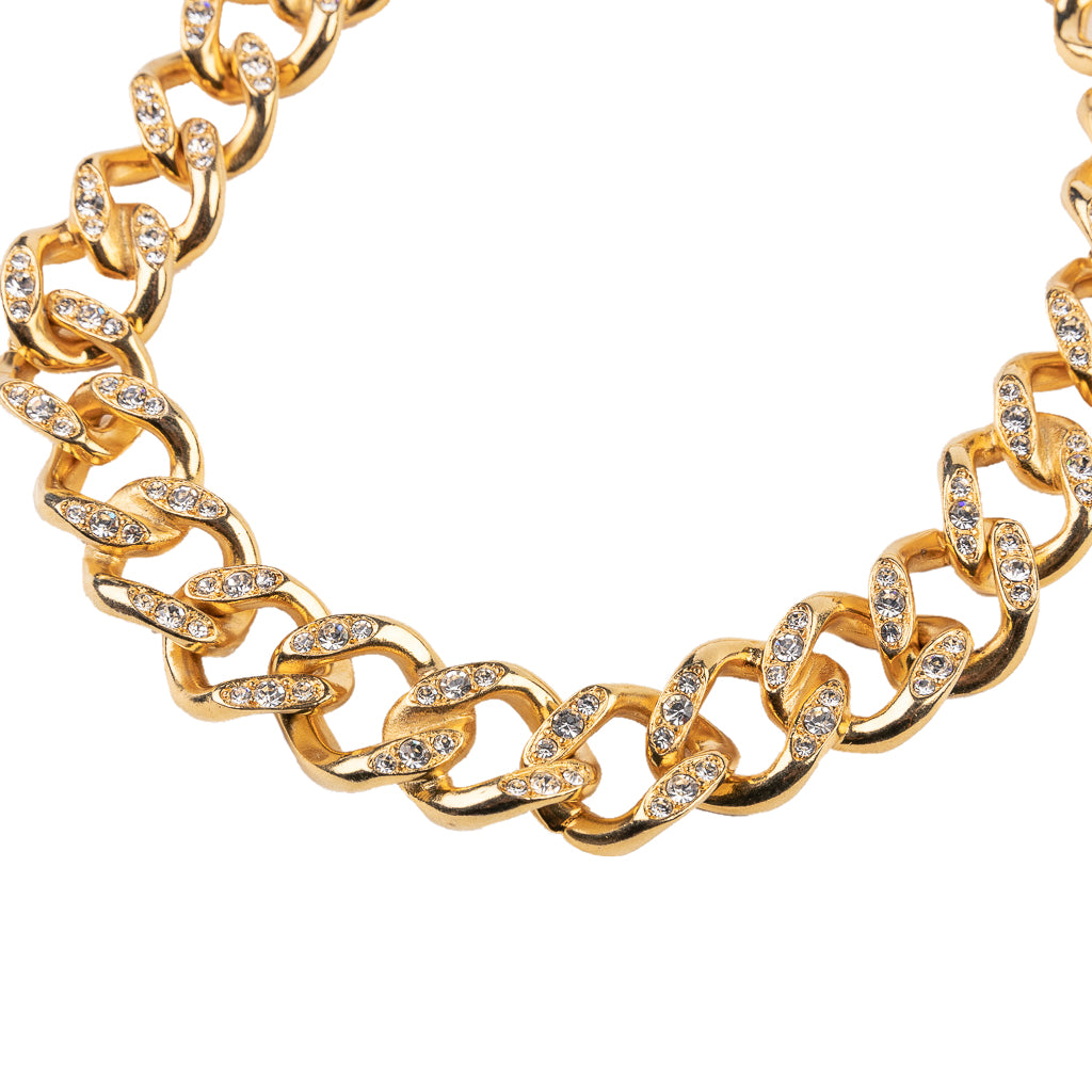 Gold and Crystal Link Necklace