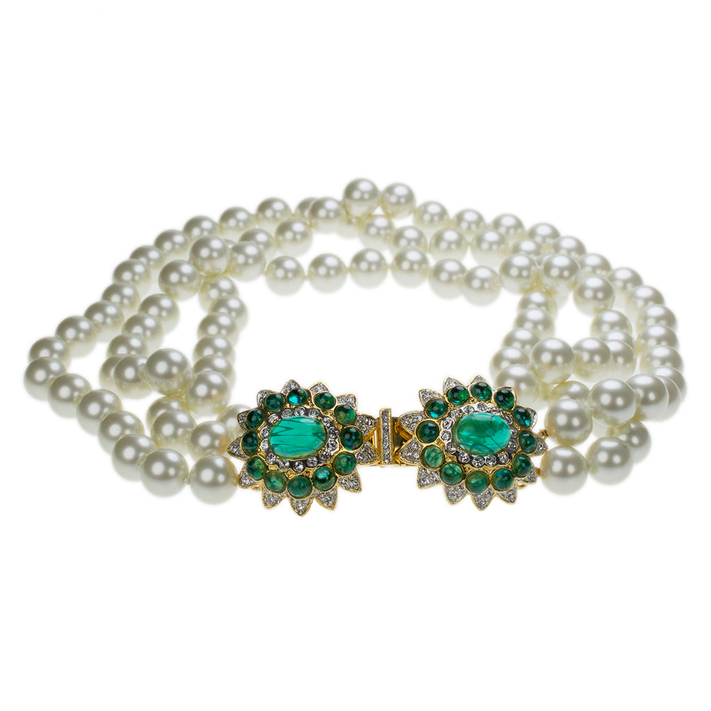 Barbara Bush Emerald Clasp Necklace