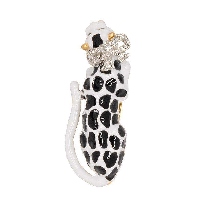 Black & White Leopard Bow Pin