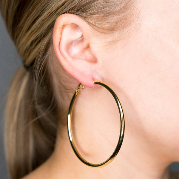 Small Gold Hoop Pierced Earrings