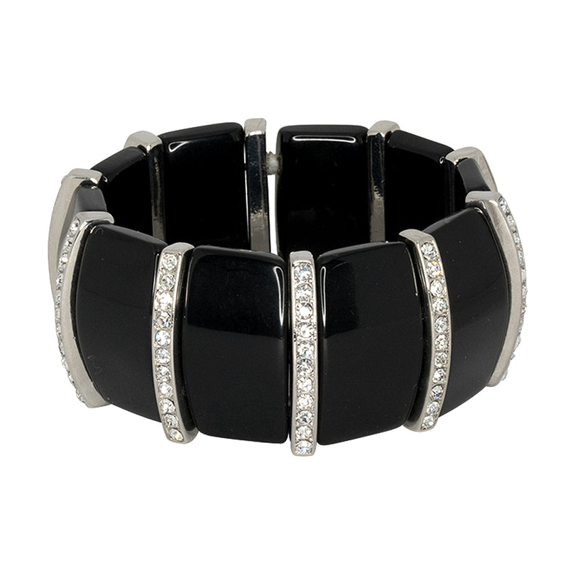 Black & Crystal Stretch Bracelet