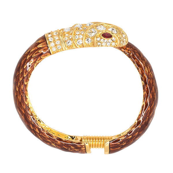 Brown & Crystal Snake Bracelet