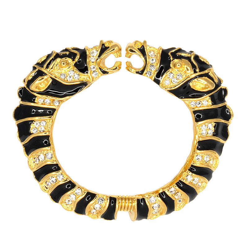 Black & Gold Zebra Head Bracelet