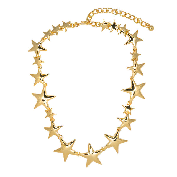 kenneth jay lane, gold necklace, star necklace, 18k gold necklace, classic necklace, simple necklace, elegant necklace, gift for women, gold star necklace, sparkle