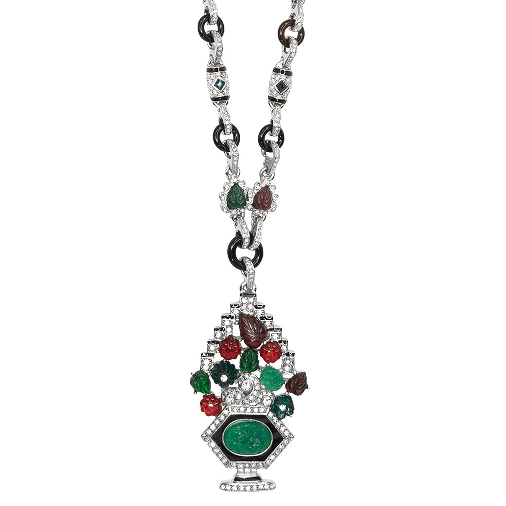 "Tutti Frutti" Deco Pendant Necklace