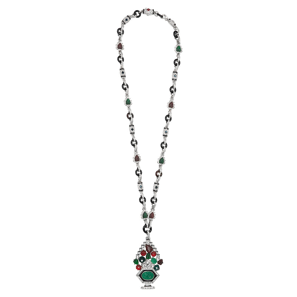 "Tutti Frutti" Deco Pendant Necklace