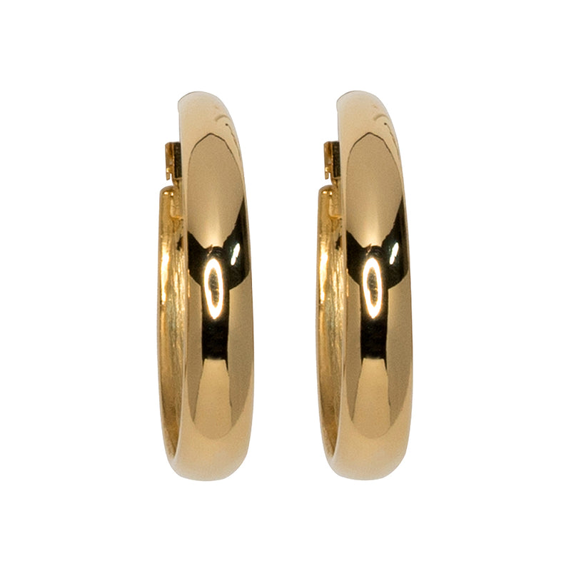 Polished Gold Tapered Hoop Earrings