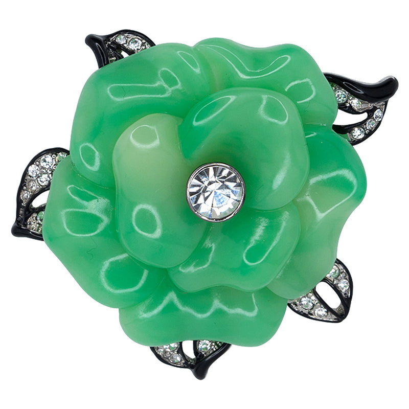 Jade Resin Flower Pin
