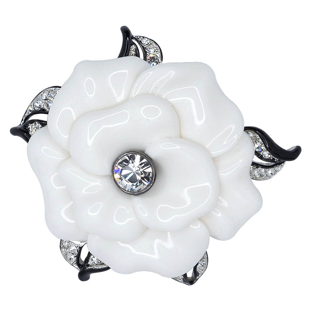 White Resin Flower Pin