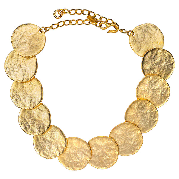 Satin Gold Discs Necklace