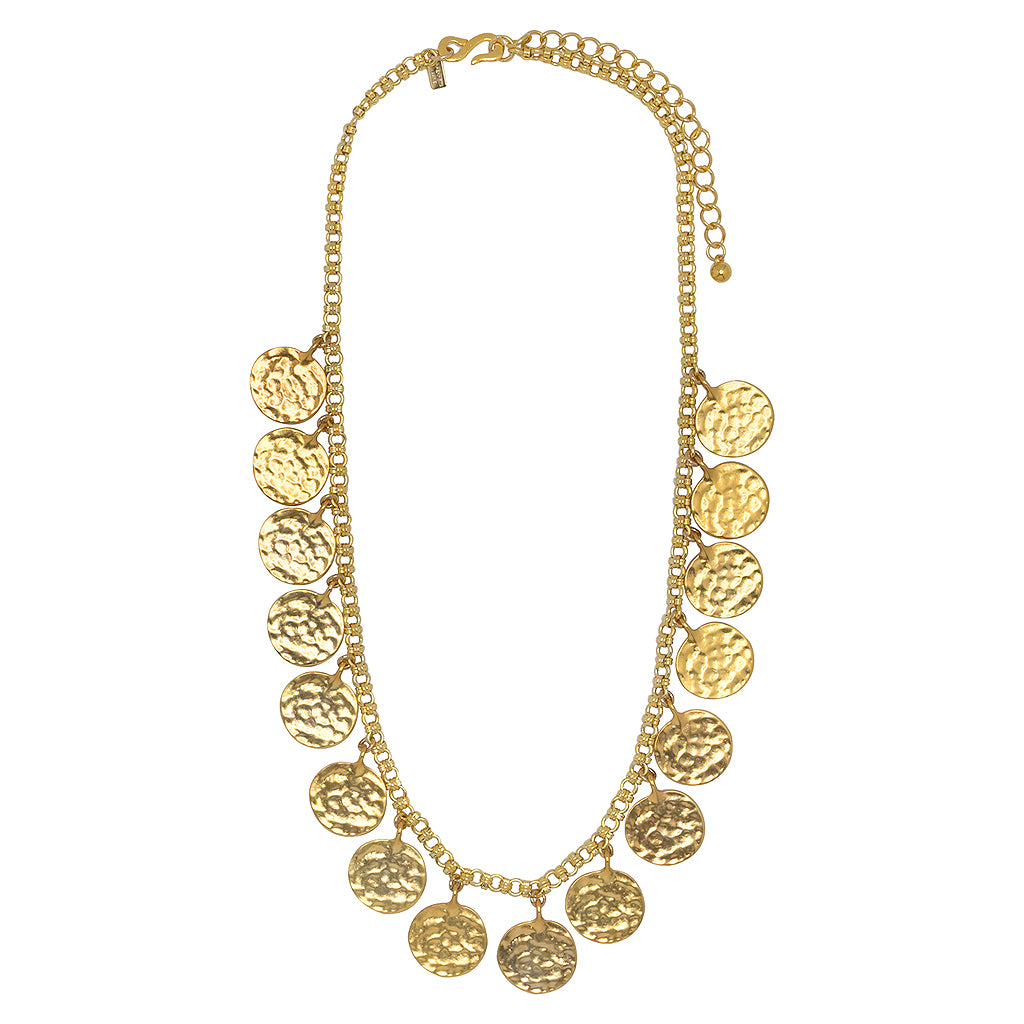 Satin Gold Coin Necklace