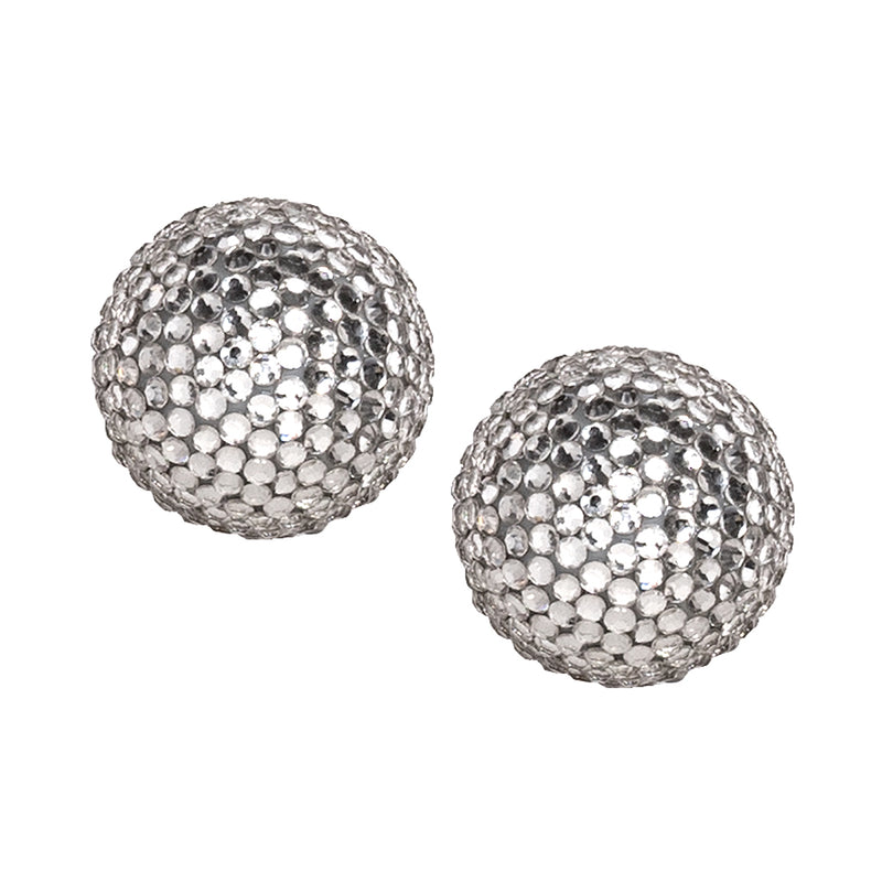 Pave Ball Pierced or Clip Earrings