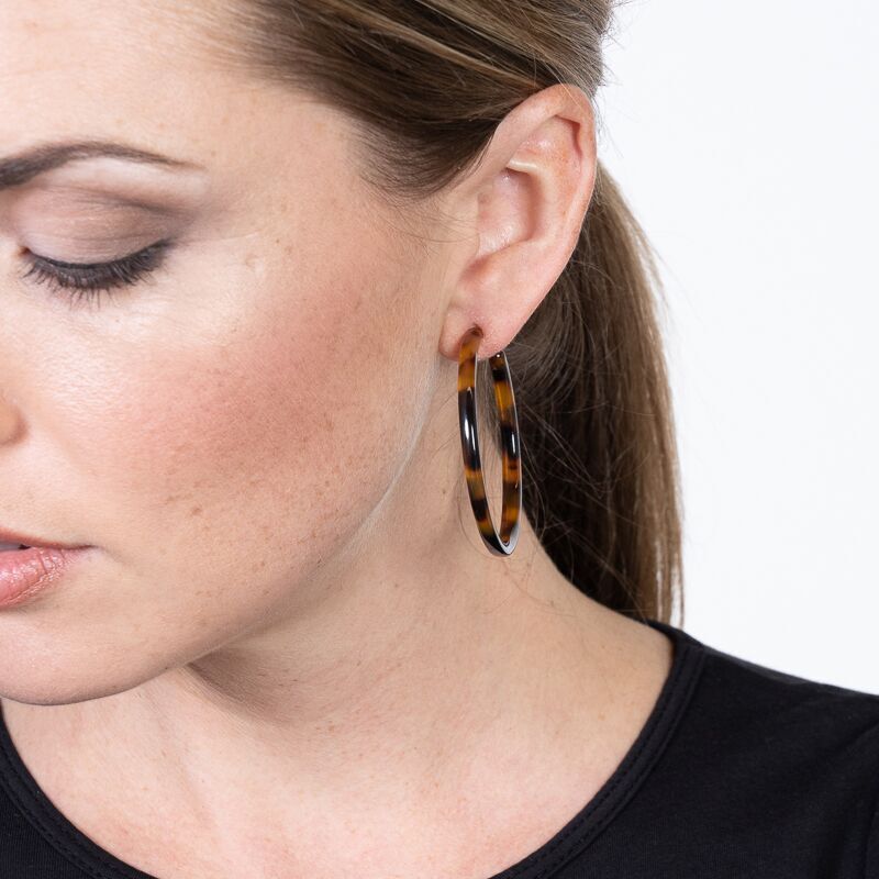 Thin Tortoise Hoop Earrings