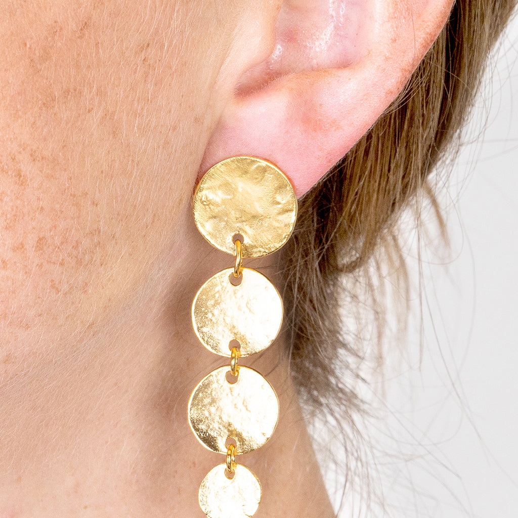 Coin Drop Pierced Earrings