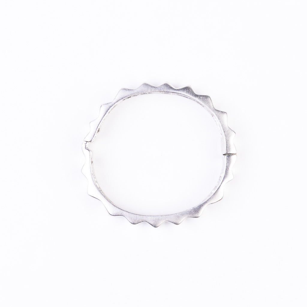 Silver Spike Hinged Bangle