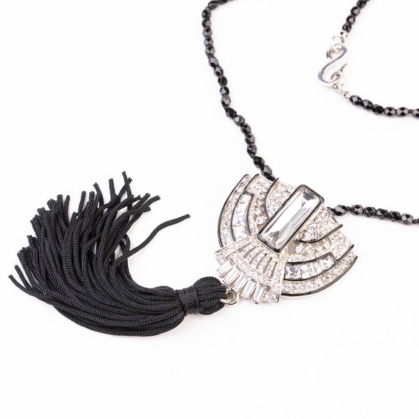 Black Tassel Deco Necklace