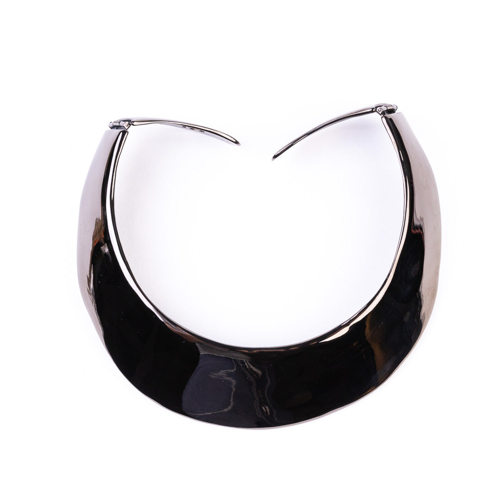 Polished Gunmetal Hinged Collar Necklace