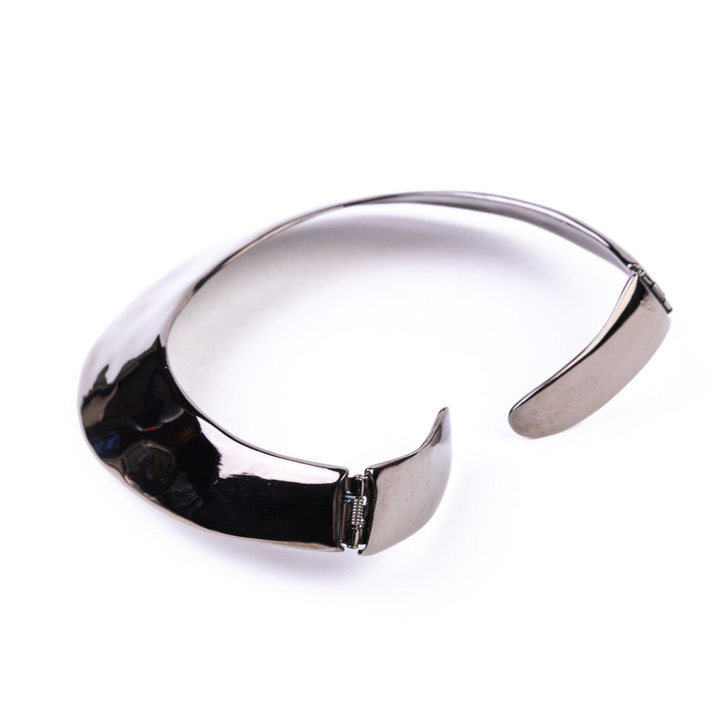 Polished Gunmetal Hinged Collar Necklace