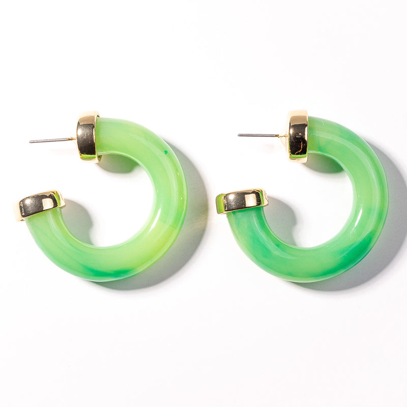 Jade Resin Hoop Pierced Earring
