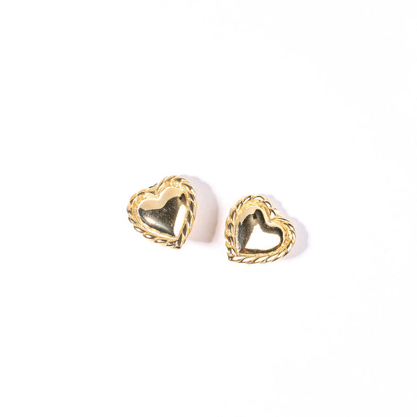 Polished Gold Heart Clip Earring Elegance and Romance Jewelry Kenneth Jay Lane Statement Earring Chic Gold Heart Design Lustrous Polished Gold Earring Comfortable Clip-On Style Versatile Sophisticated Accessory Romantic Heart-Shaped Earring Gift for Style Enthusiasts Polished Gold Earring with Heart Design