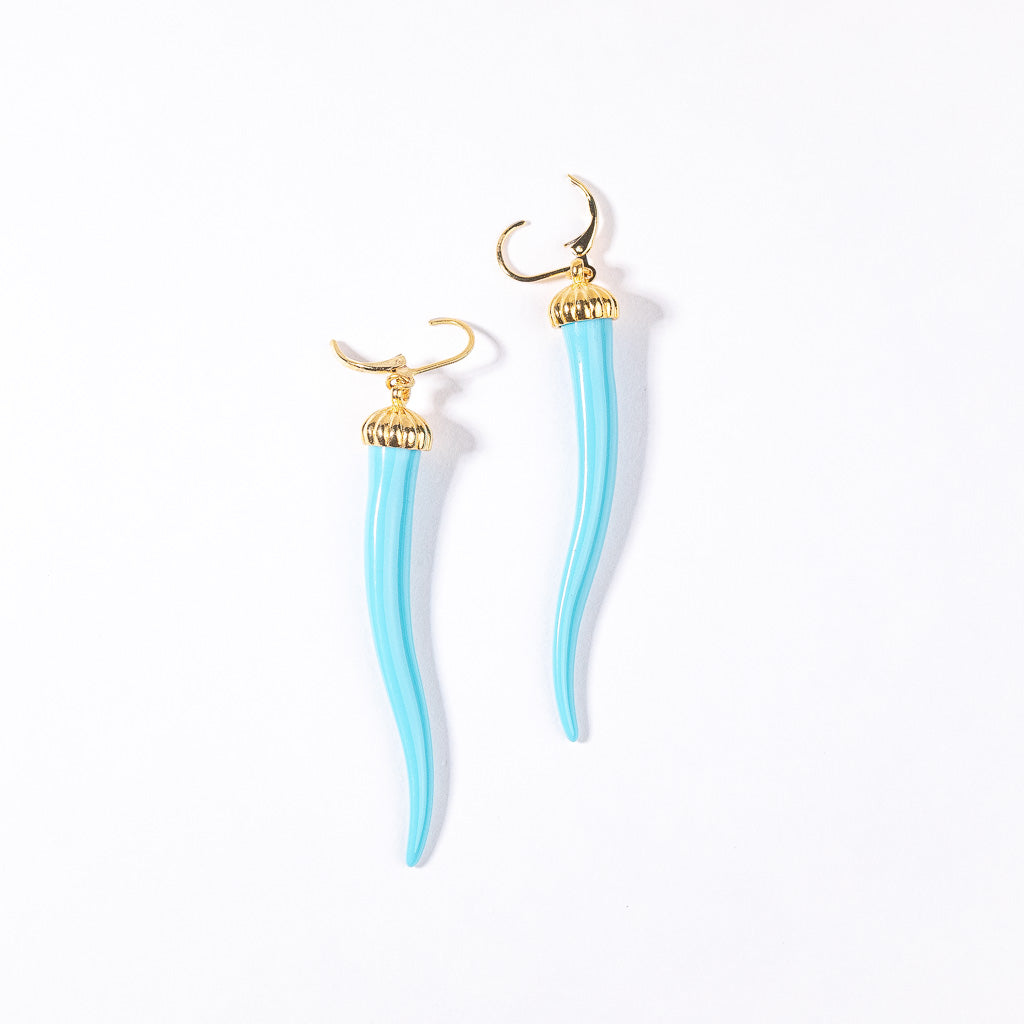 Turquoise Pepper Gold Wire Earring