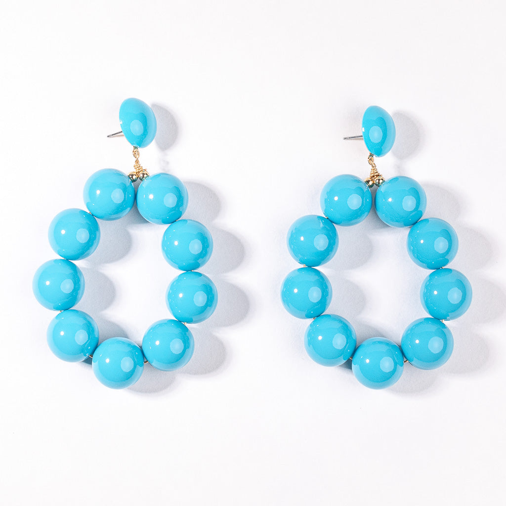 Turquoise Balls Hoop Earring