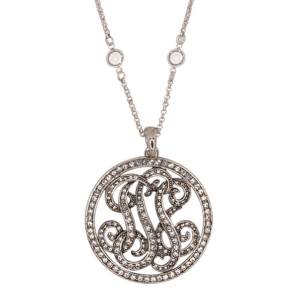 Fancy Crystal Round Pendant Necklace